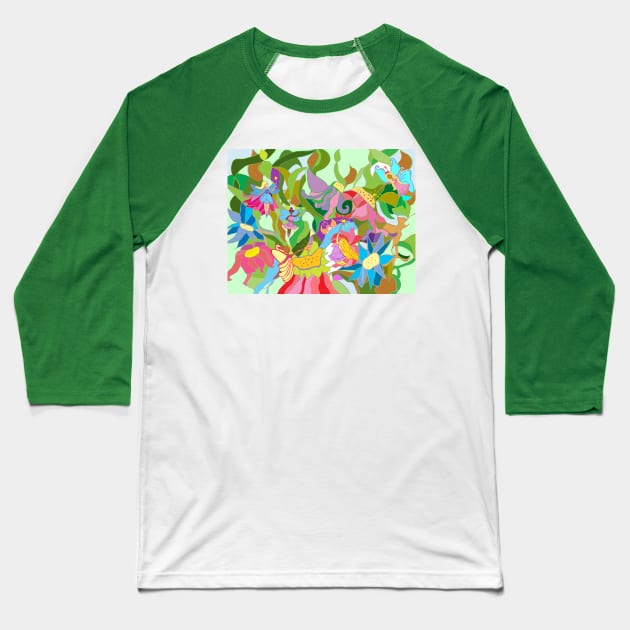 Flowers and Fairies Baseball T-Shirt by Peaceful Pigments